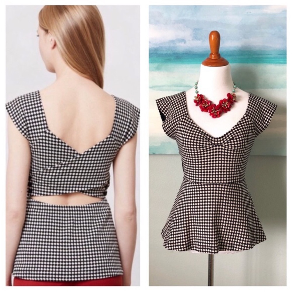 Anthropologie Deletta Neo Gingham Top